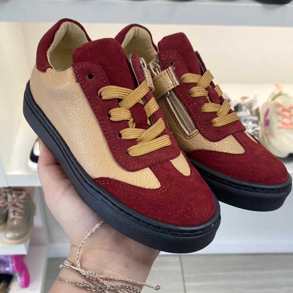 BluBlonc Burgundy and Blush Zipper Sneaker Hot