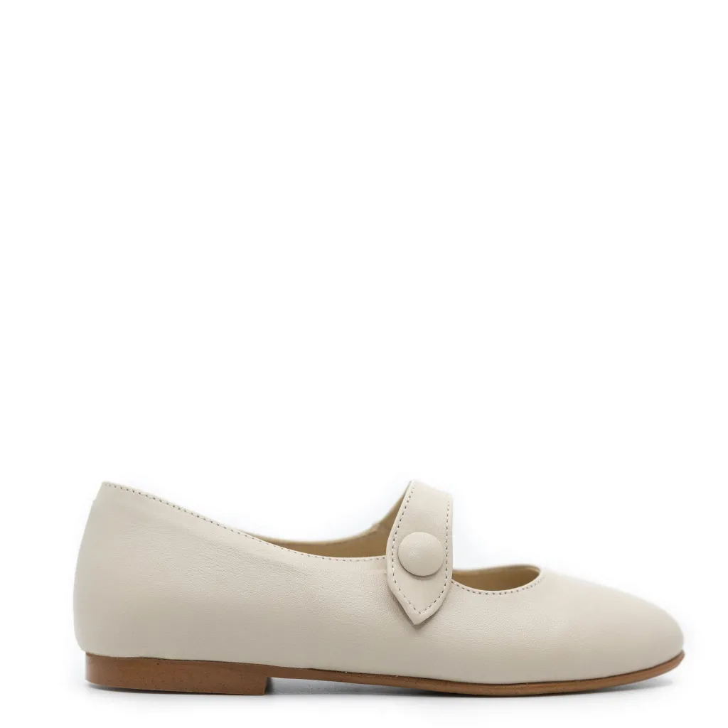 BluBlonc Cream Leather Pointed Mary Jane Discount
