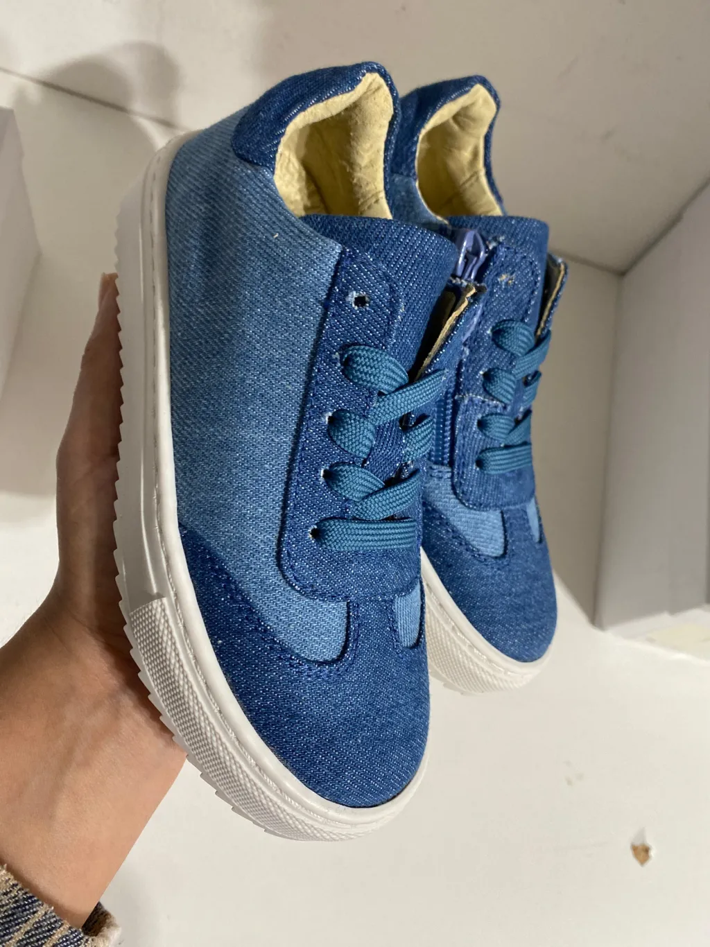 BluBlonc Denim Zipper Sneaker Online