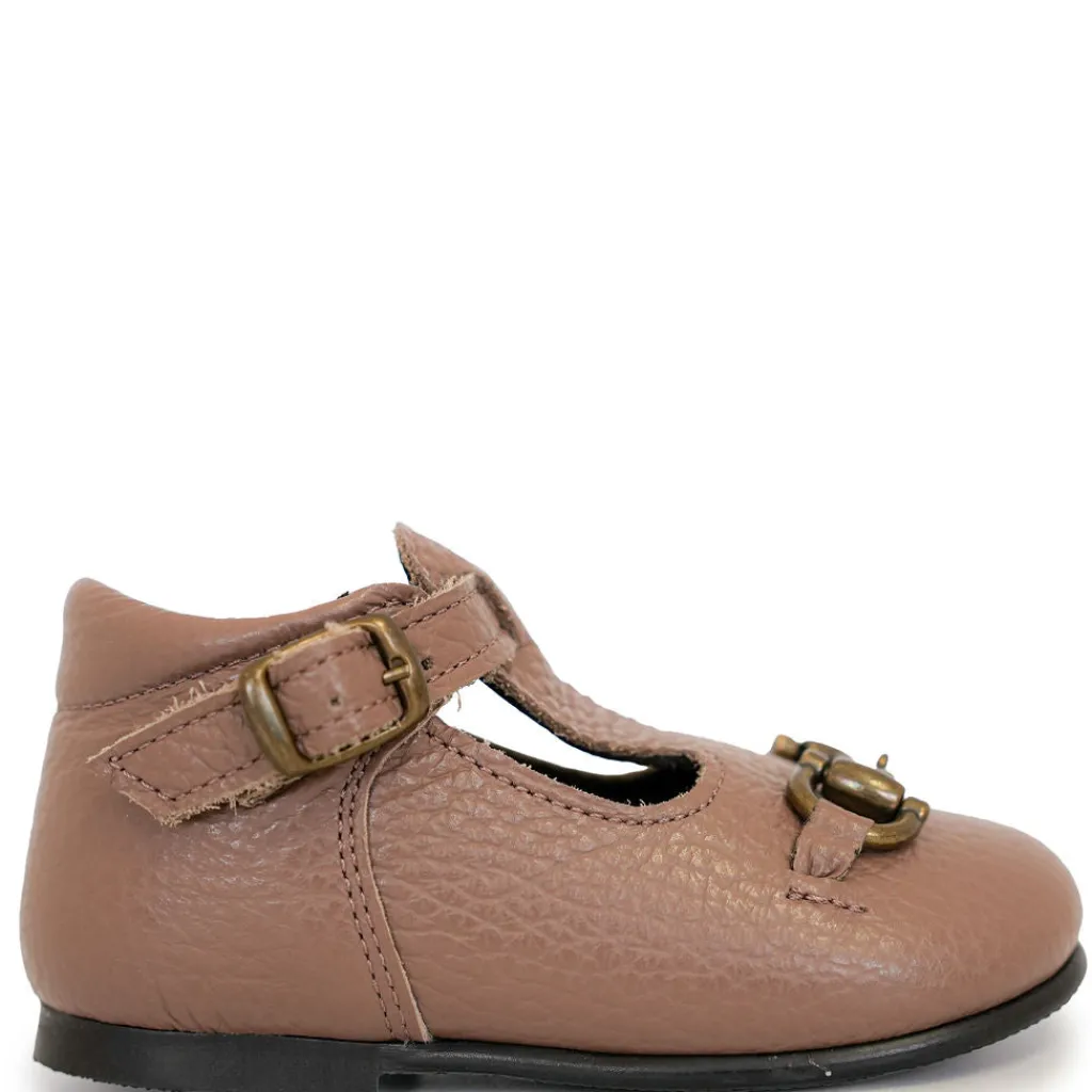 BluBlonc Dusty Pink T Strap Baby Shoe Clearance
