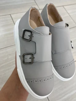 BluBlonc Grey Rubber Captoe Dress Sneaker Best