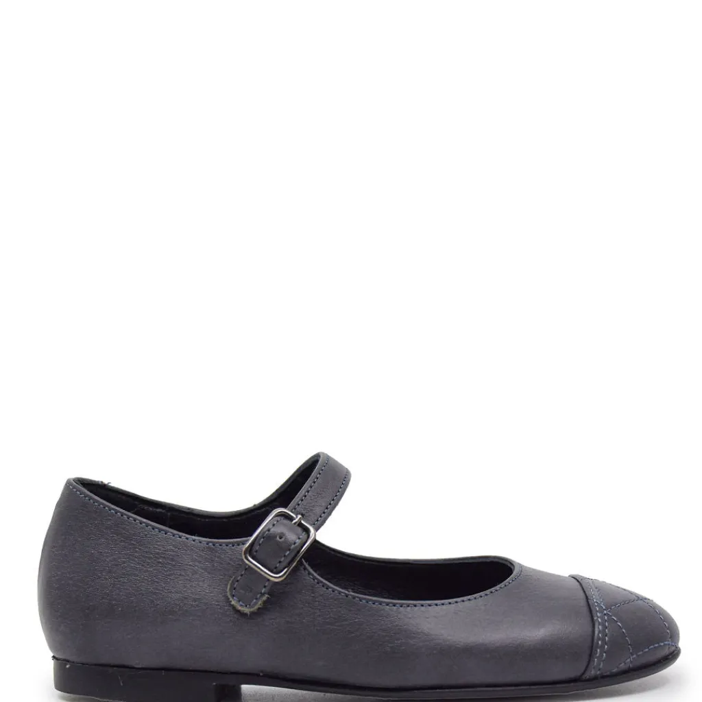 BluBlonc Gunmetal Quilted Captoe Mary Jane Clearance