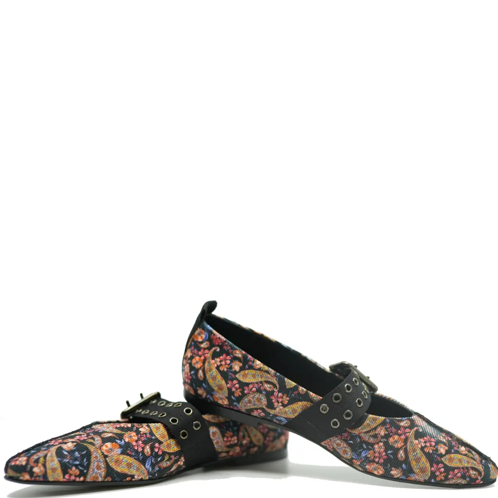 BluBlonc Jacquard Pointed Buckle Shoe Outlet