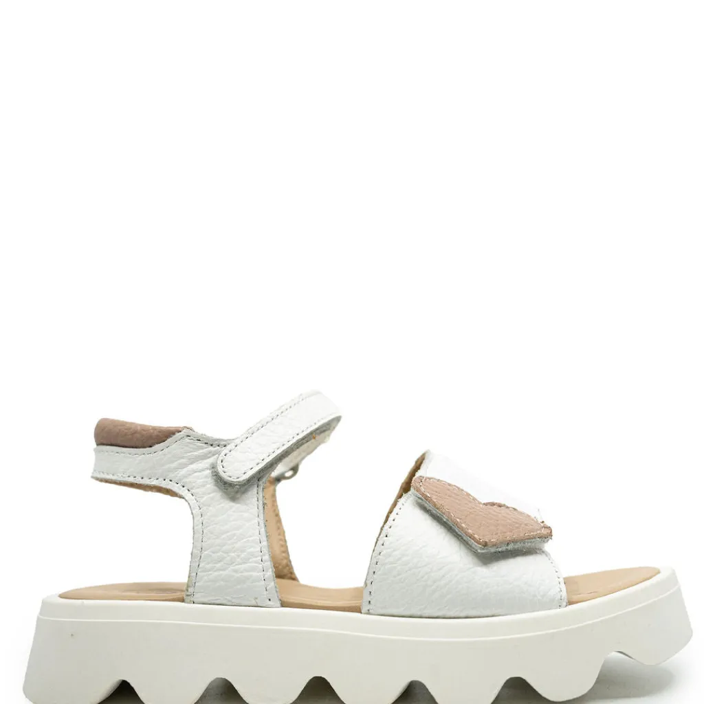 BluBlonc Mauve Heart Velcro Sandal Clearance