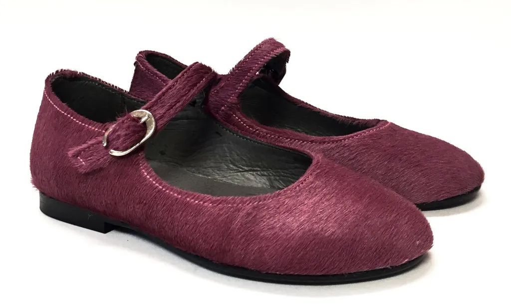 BluBlonc Mauve Pony Hair Mary Jane New