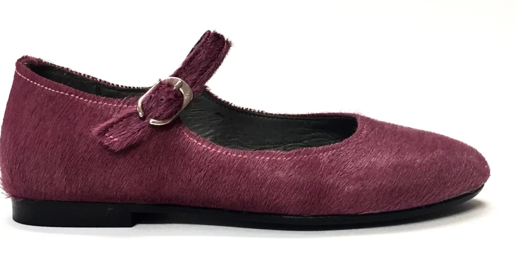 BluBlonc Mauve Pony Hair Mary Jane New