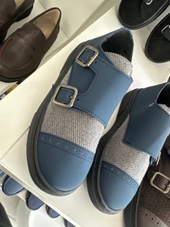 BluBlonc Navy and Gray Dress Sneaker Fashion