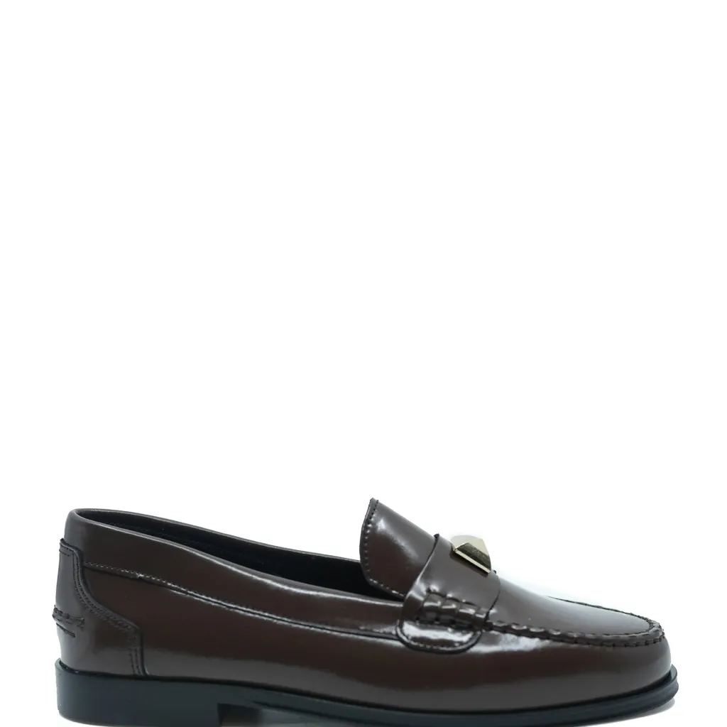 BluBlonc Roman Stud Almond Toe Loafer Discount