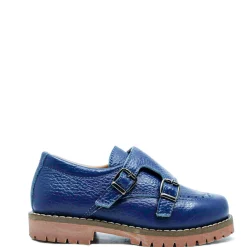 BluBlonc Royal Blue Double Monk Wingtip Shoe Outlet