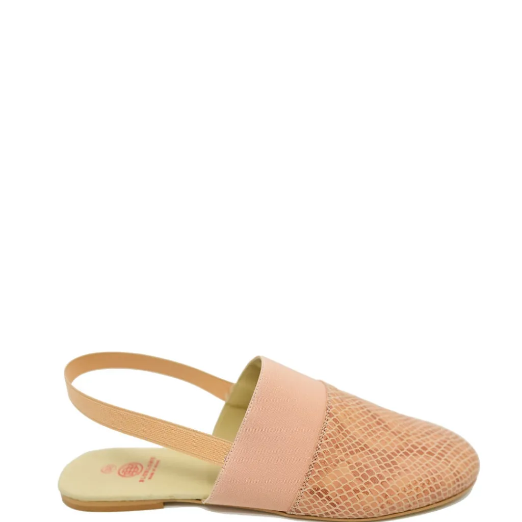 BluBlonc Salmon Snakeskin Mule New