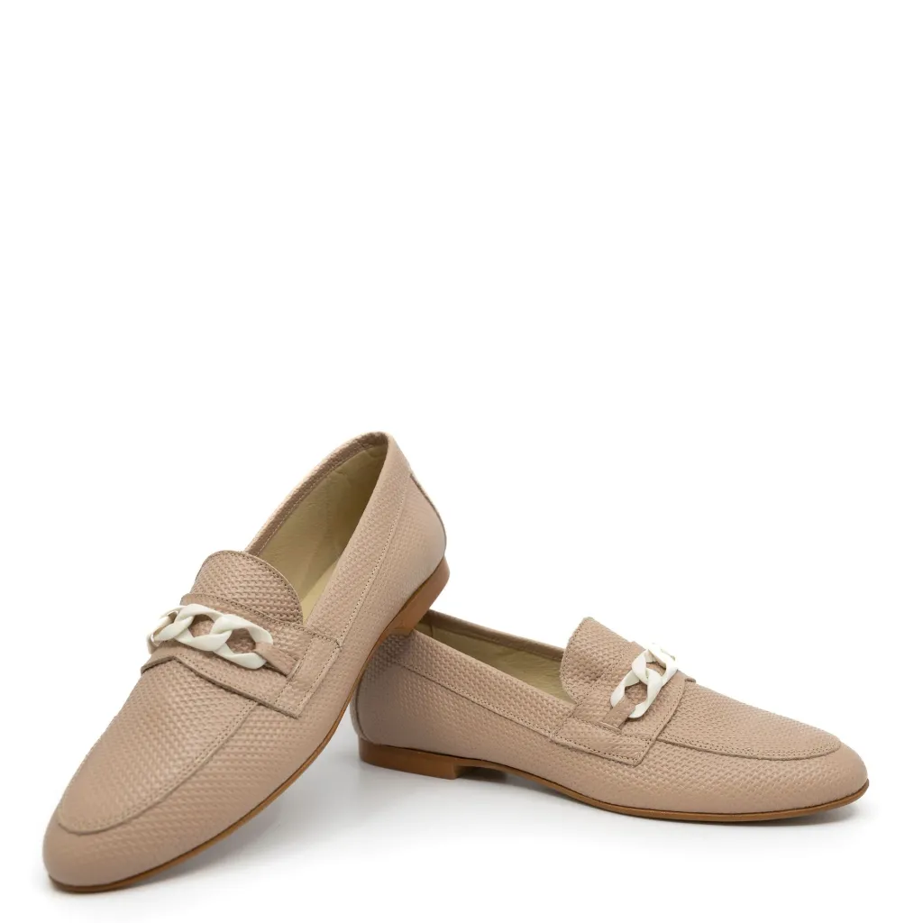 BluBlonc Skin Textured Chain Loafer Discount