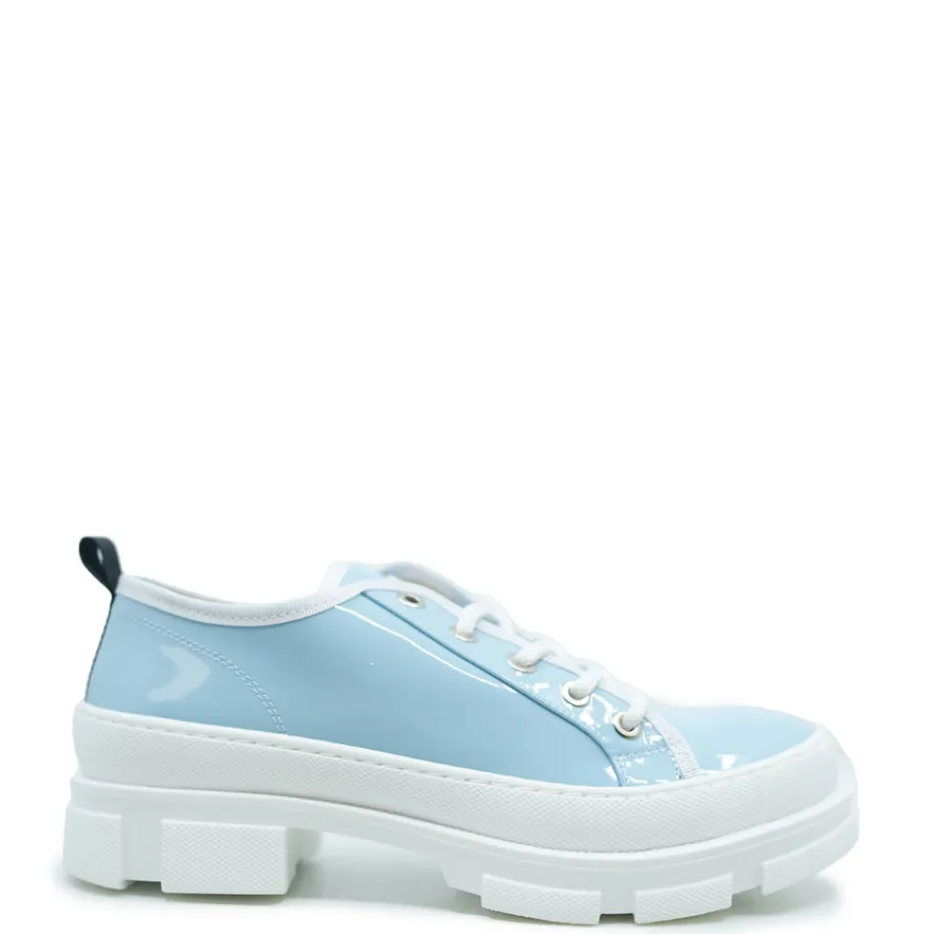 BluBlonc Sky Blue Patent Chunky Sneaker Discount