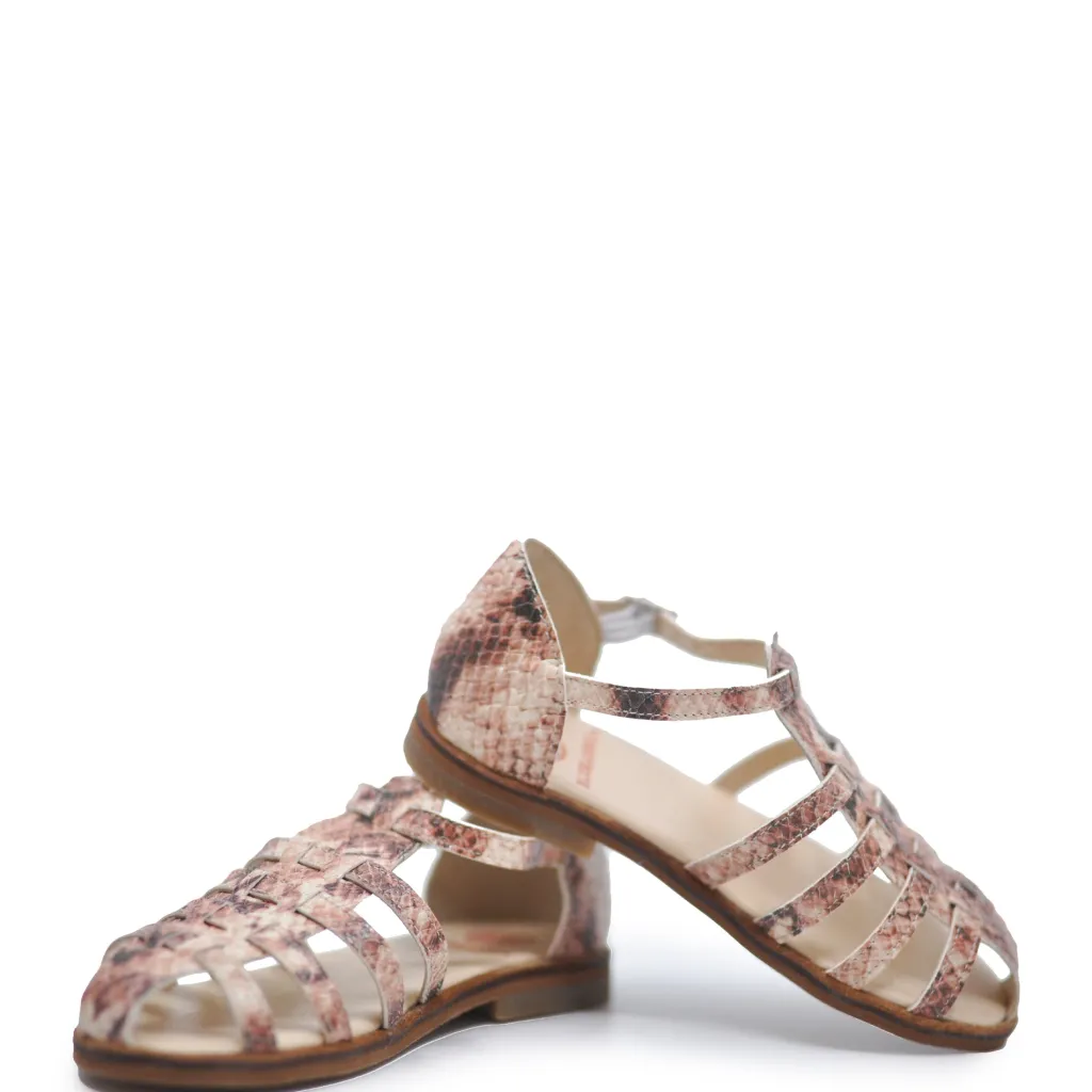 BluBlonc Snake Gladiator Sandal Fashion