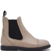 BluBlonc Taupe Captoe Elastic Bootie Best