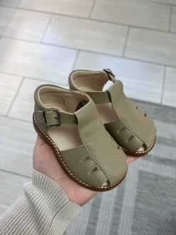 BluBlonc Taupe Closed Toe Baby Sandal Outlet