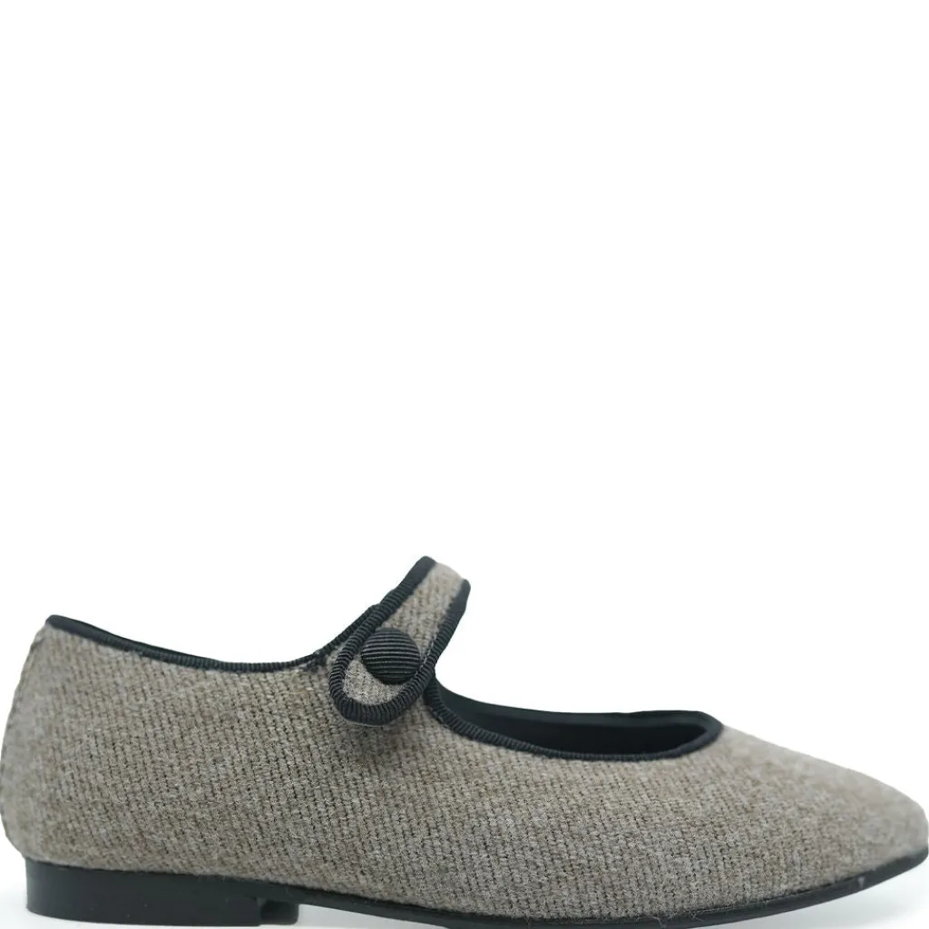 BluBlonc Taupe Flannel Pointed Mary Jane Online