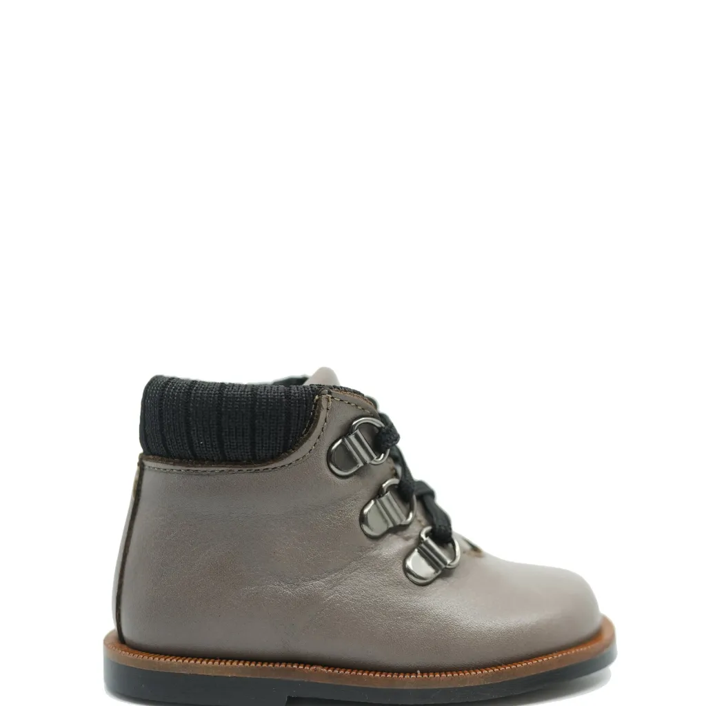 BluBlonc Taupe Laceup Baby Bootie Outlet