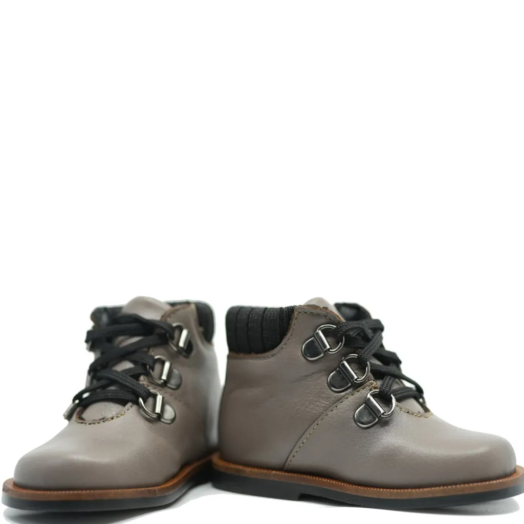 BluBlonc Taupe Laceup Baby Bootie Outlet