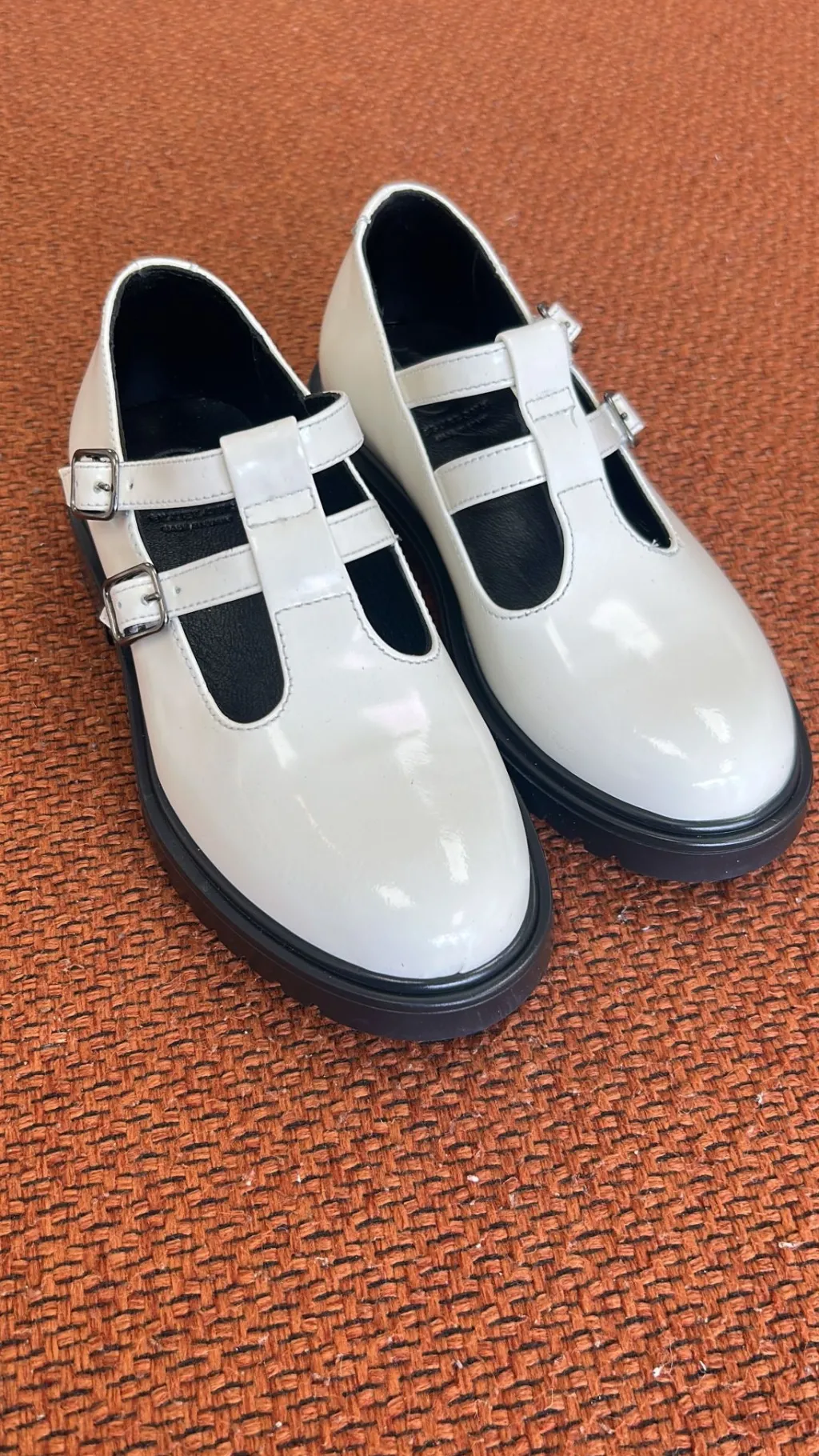 BluBlonc White Florentic Double T Strap Chunky Loafer Fashion
