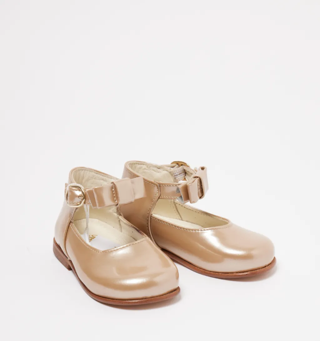 Bonpoint Nude Ankle Bow Baby Shoe Clearance