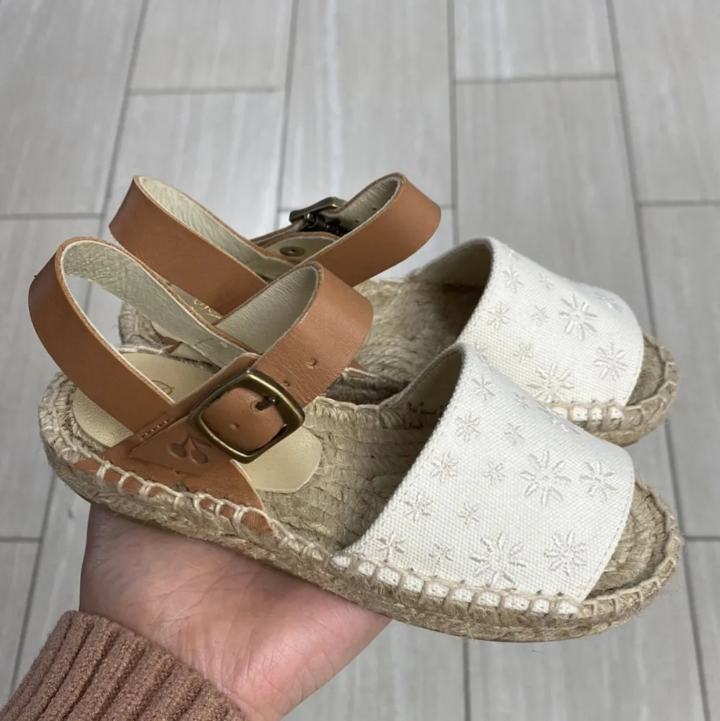 Bonpoint Off White Fava Espadrille Sandal Clearance