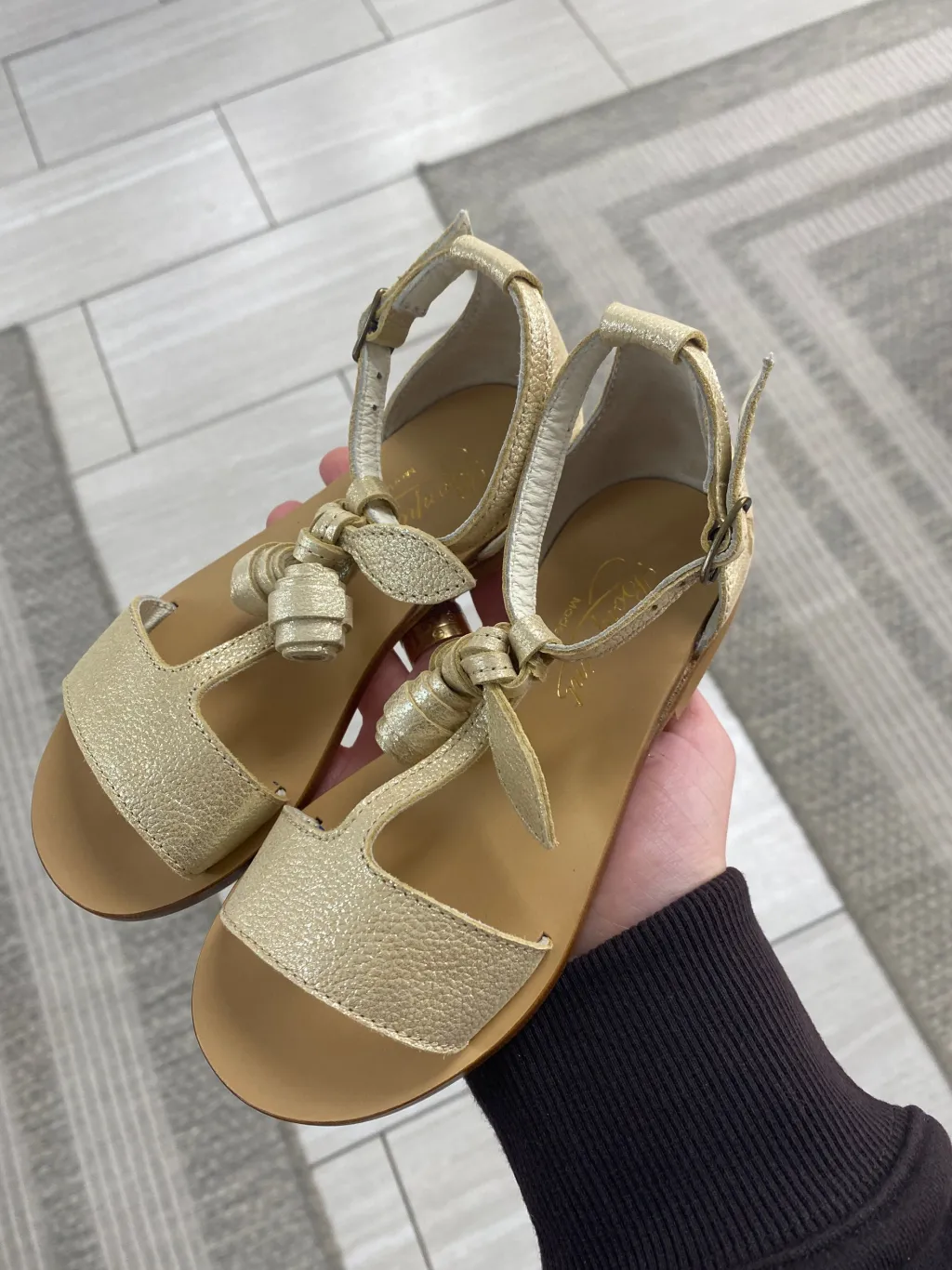 Bonpoint Oro Gold Cherry Tassel Sandal New