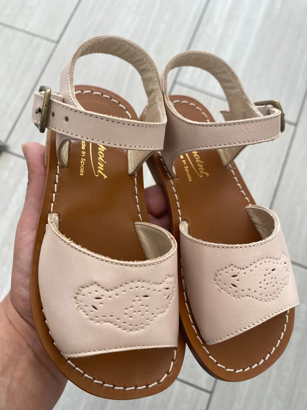 Bonpoint Rose Leather Sandal Hot