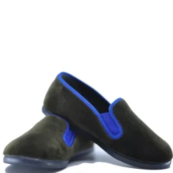 BONTON Khaki Velvet Slip On Shoe Clearance