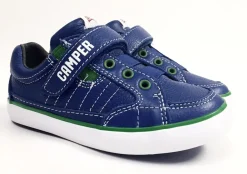 Campers Cobalt and Green Velcro Sneaker New