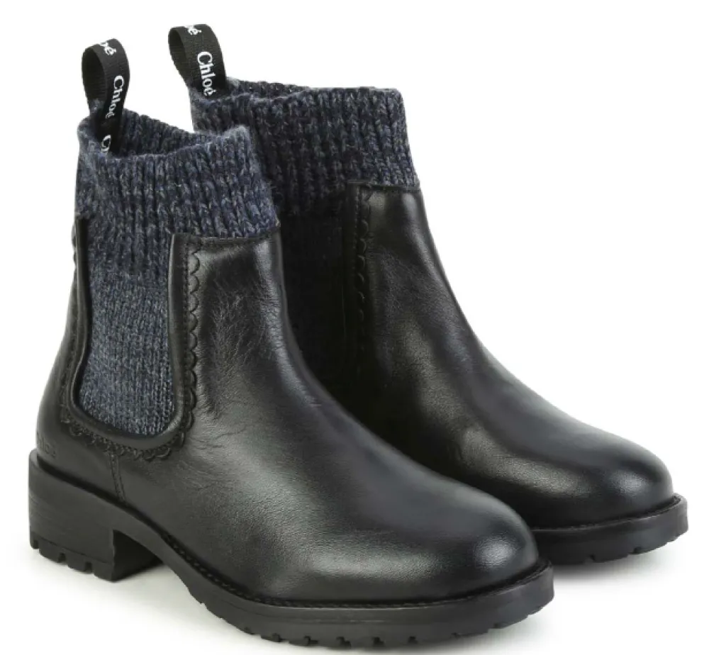 Chloe Black Leather Boot Hot