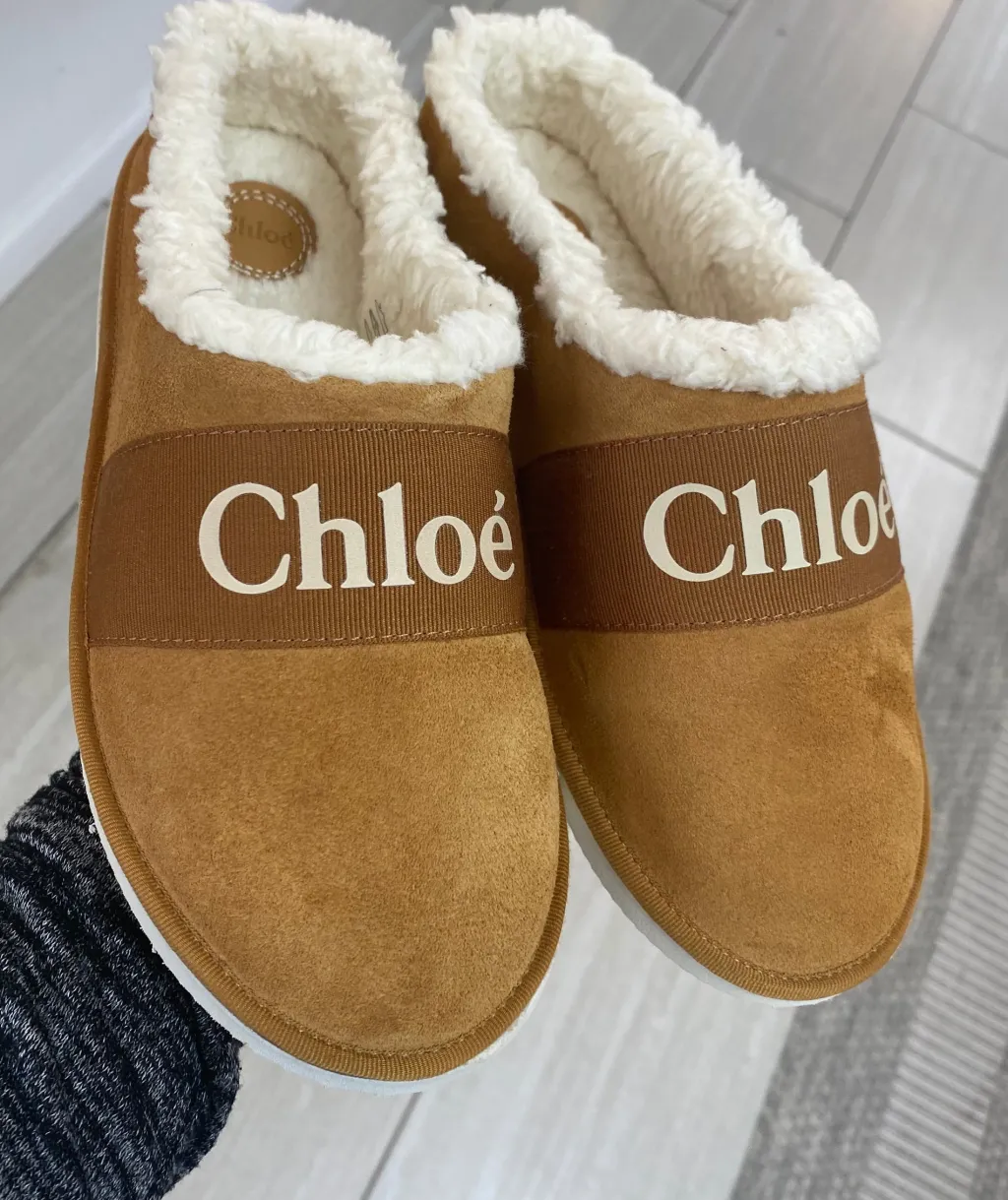 Chloe Camel Fur Slipper Fashion
