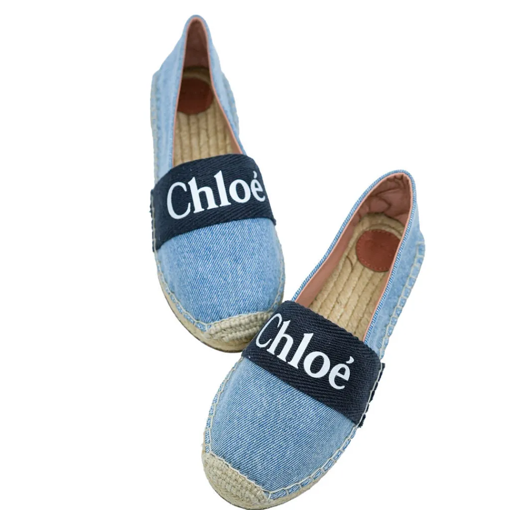 Chloe Denim Blue Espadrille Sale