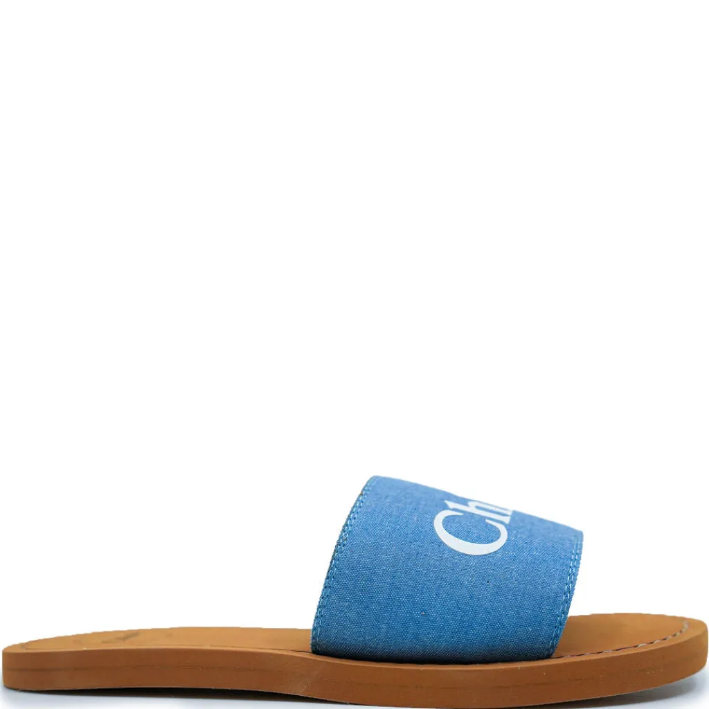 Chloe Denim Blue Mini Me Slide Discount