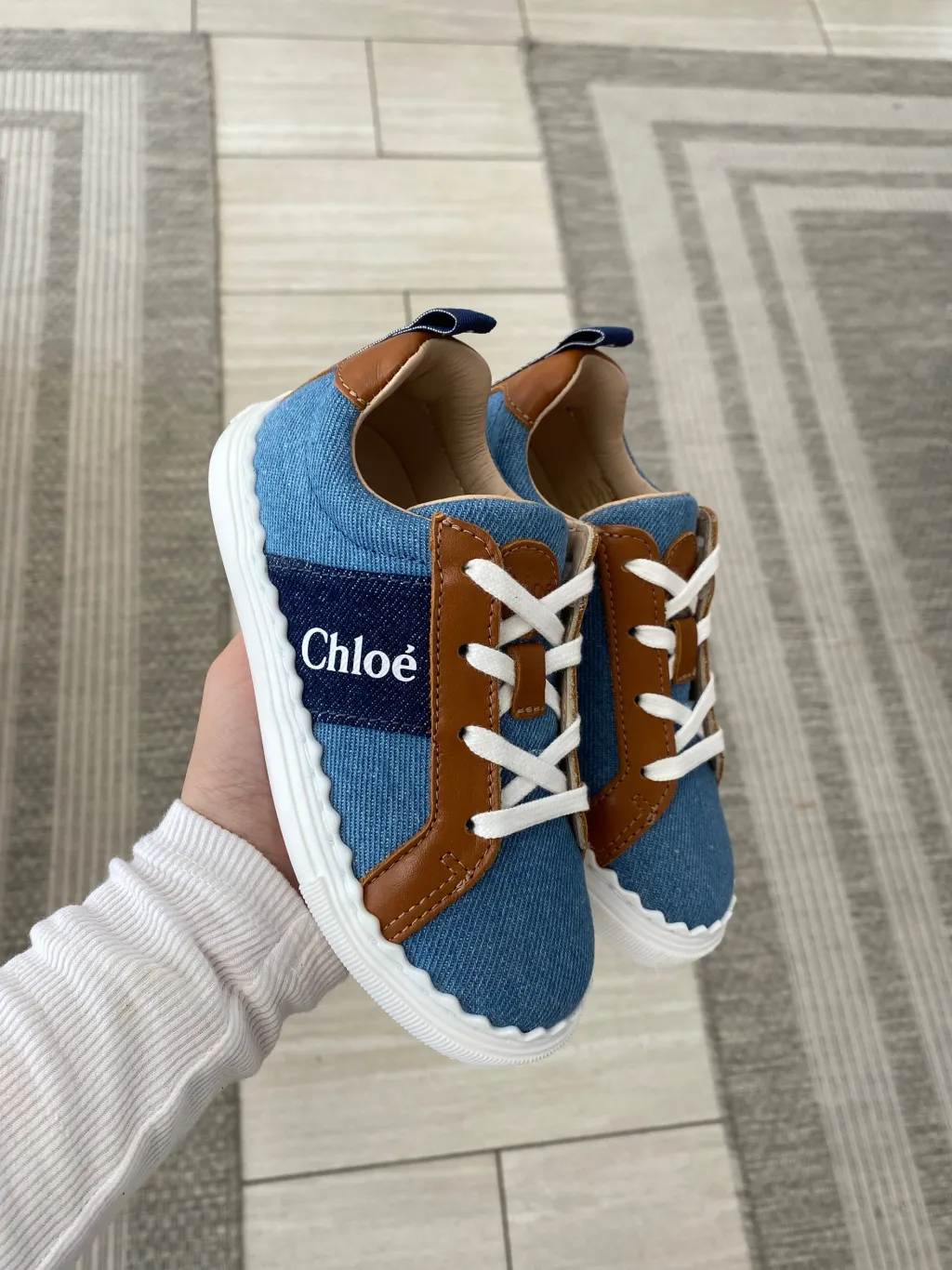 Chloe Denim Mini Me Sneaker Fashion
