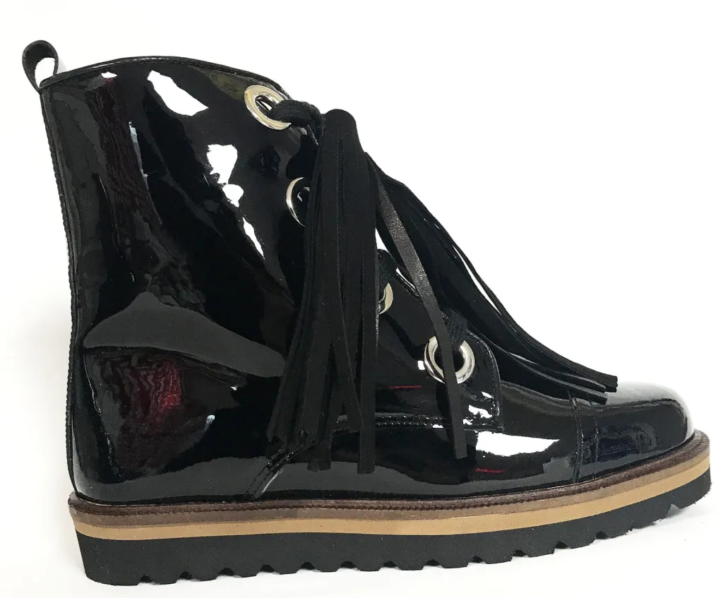 Confetti Black Patent Tassel Boot Best