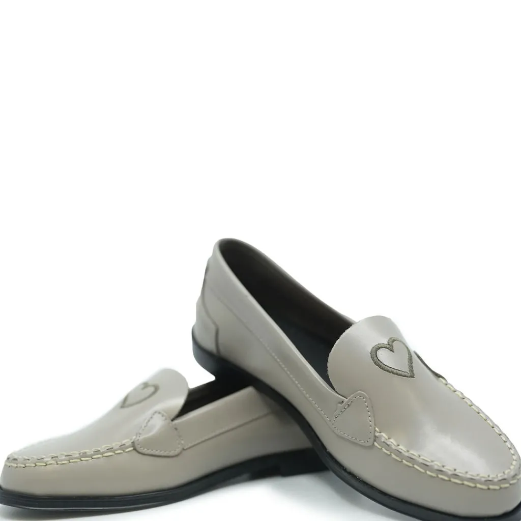 Confetti Gray Heart Embroidered Loafer Sale