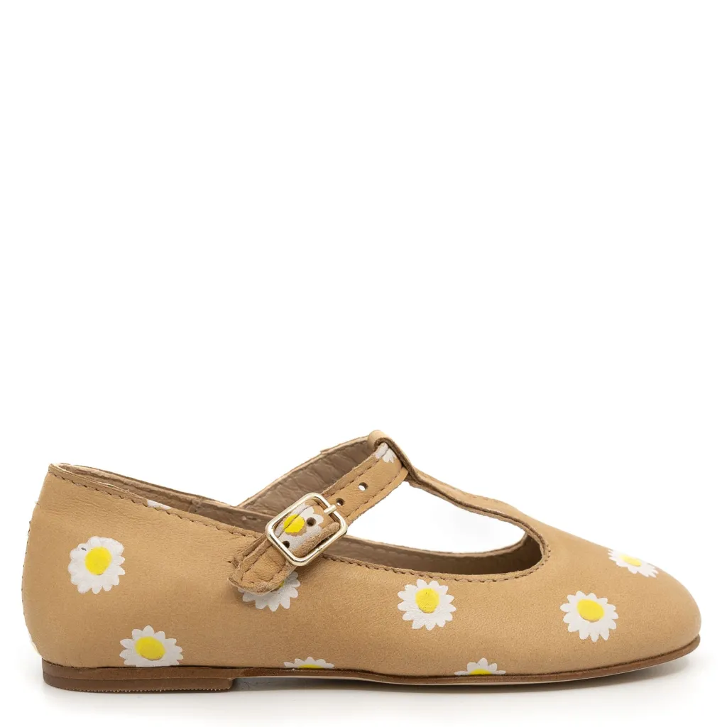 Confetti Nude Sunflower T-Strap Mary Jane Hot