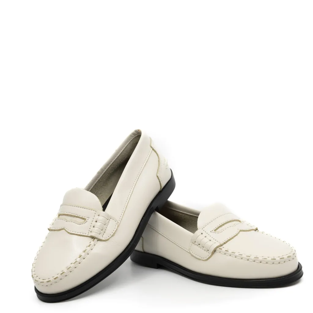 Confetti Off White Leather Penny Loafer Clearance
