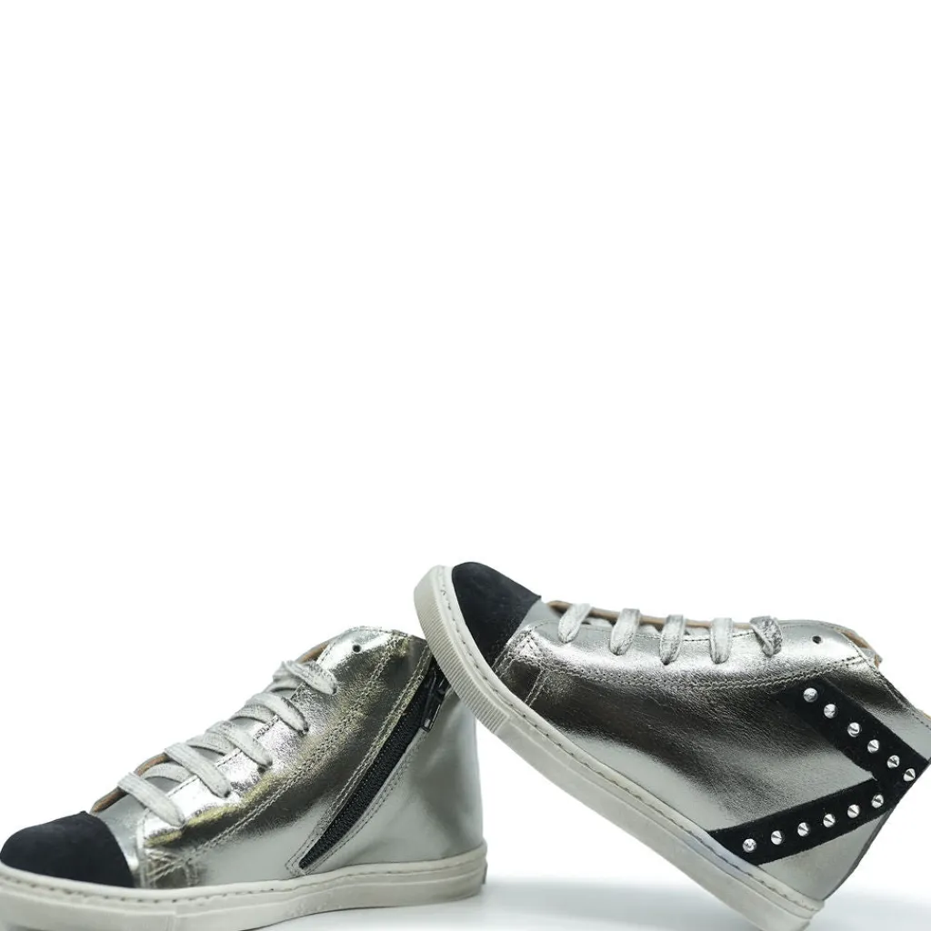 Confetti Silver and Black Studs Hightop Sneaker Clearance