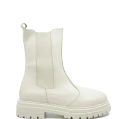 Confetti White Monochrome Leather Elastic Boot New