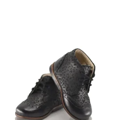 Emel Black Cheetah Wingtip Baby Bootie Outlet