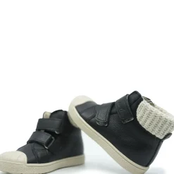 Emel Black Knit Cuff Velcro Baby Sneaker Best