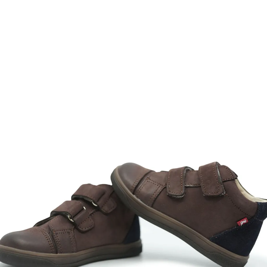 Emel Brown and Navy Nubuck Baby Sneaker Clearance