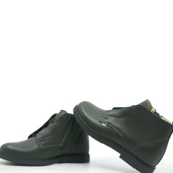 Emel Dark Green Leather Zipper Bootie Hot