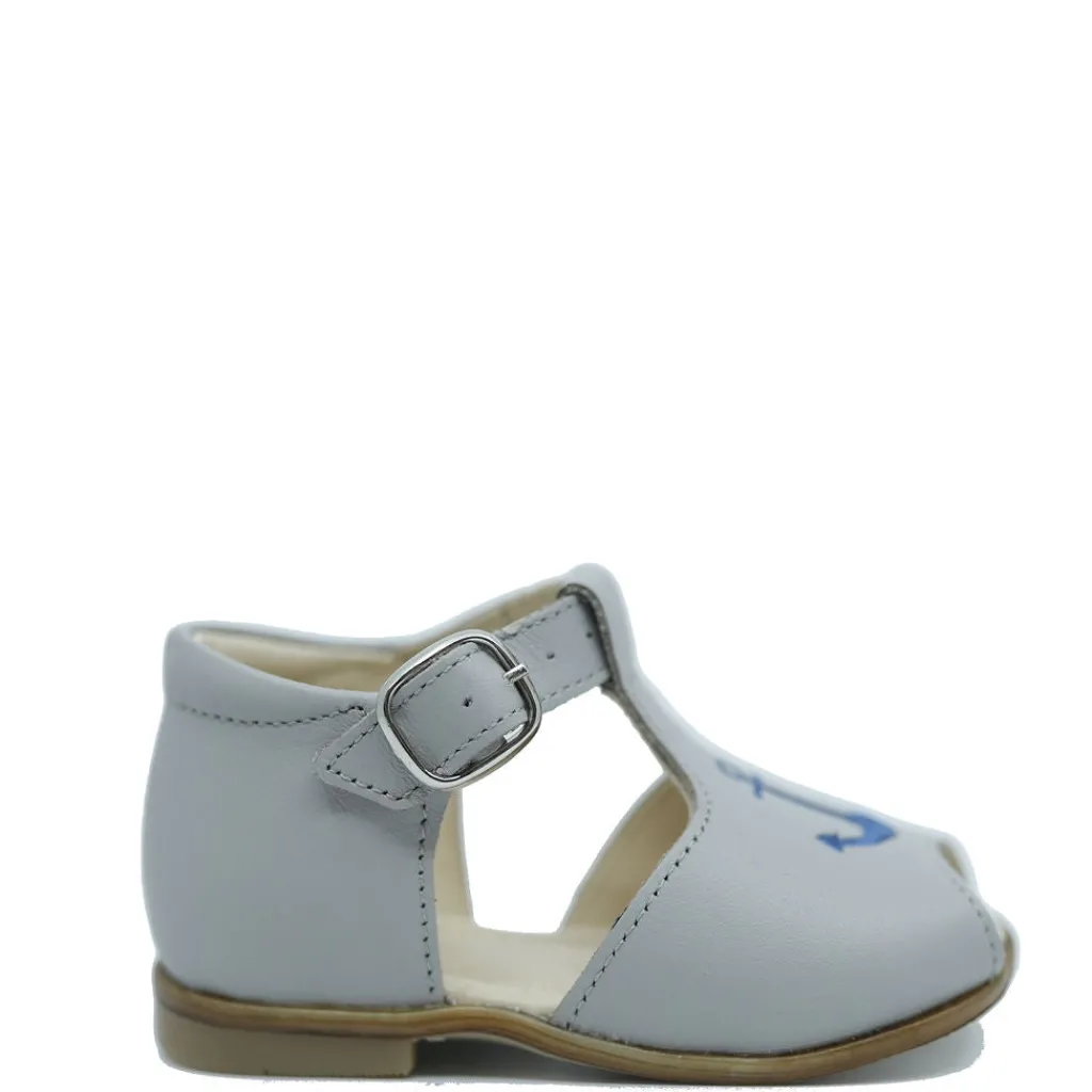 Emel Gray and Navy Anchor Baby Sandal Hot