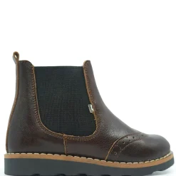 Emel Mocha Leather Wingtip Slip On Bootie Outlet