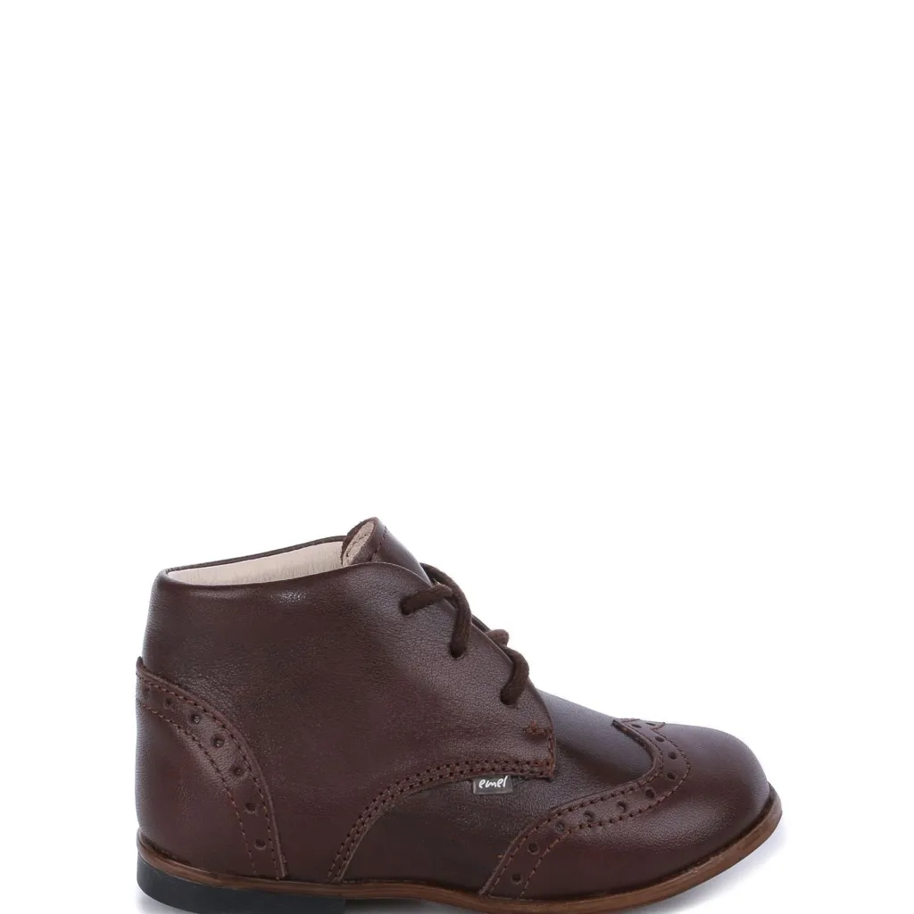 Emel Mocha Wingtip Baby Bootie Hot