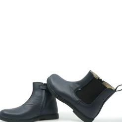 Emel Navy Leather Zipper Bootie Online