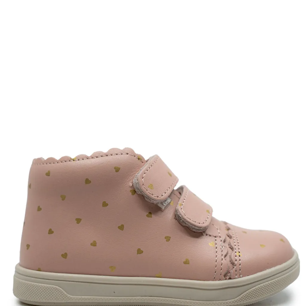 Emel Pink and Gold Heart Baby Sneaker Best