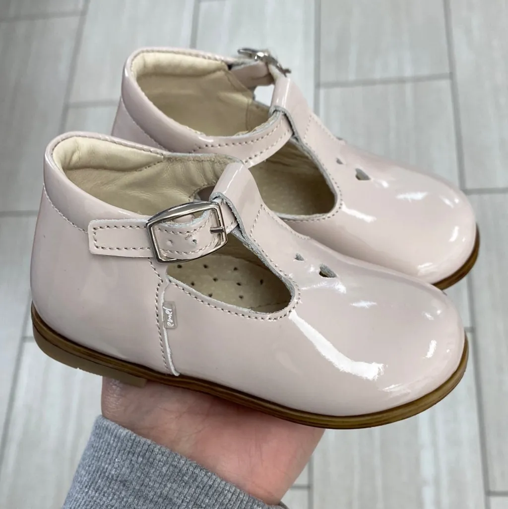 Emel Soft Pink Patent Heart Baby T Strap Outlet